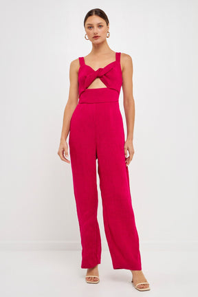 ENDLESS ROSE - Soft Touch Plisse Twist Jumpsuit - JUMPSUITS available at Objectrare