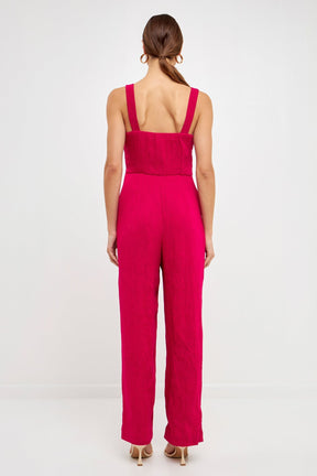 ENDLESS ROSE - Soft Touch Plisse Twist Jumpsuit - JUMPSUITS available at Objectrare