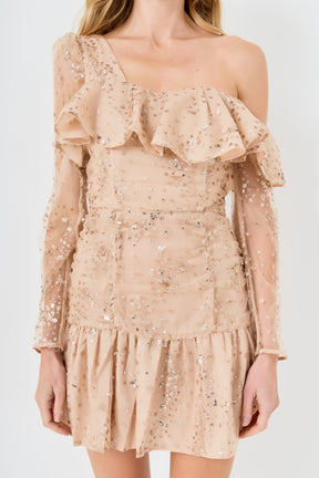 Star Embellished Asymmetrical Dress