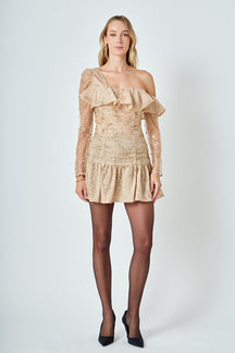 ENDLESS ROSE - Star Embellished Asymmetrical Dress - DRESSES available at Objectrare