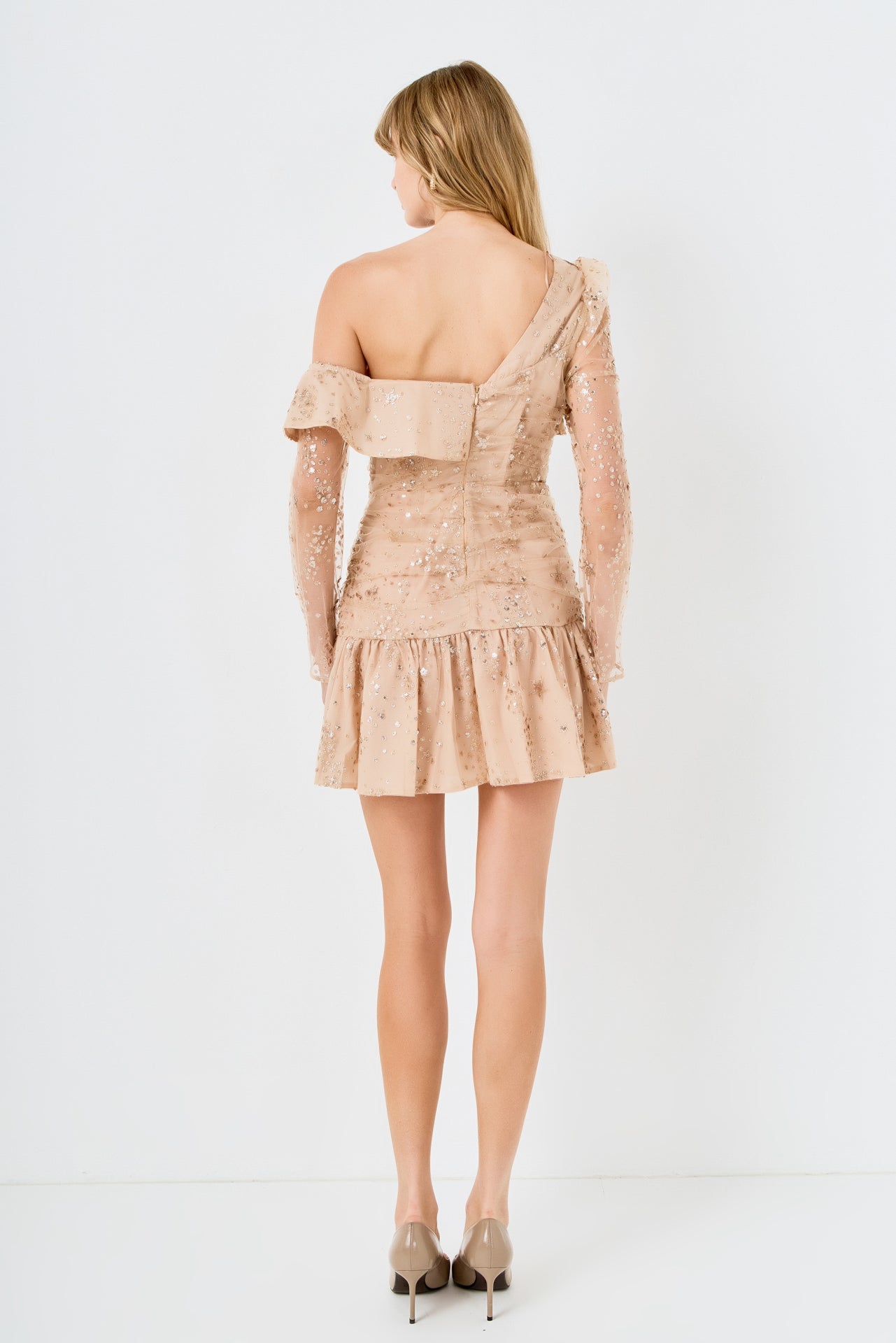 Star Embellished Asymmetrical Dress