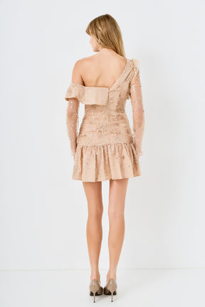 Star Embellished Asymmetrical Dress