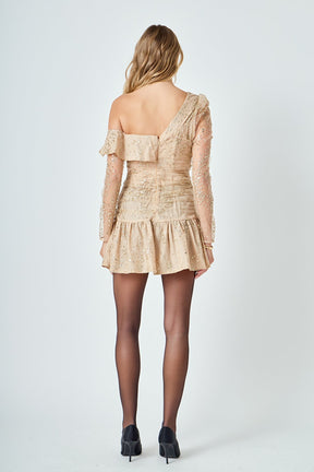 ENDLESS ROSE - Star Embellished Asymmetrical Dress - DRESSES available at Objectrare