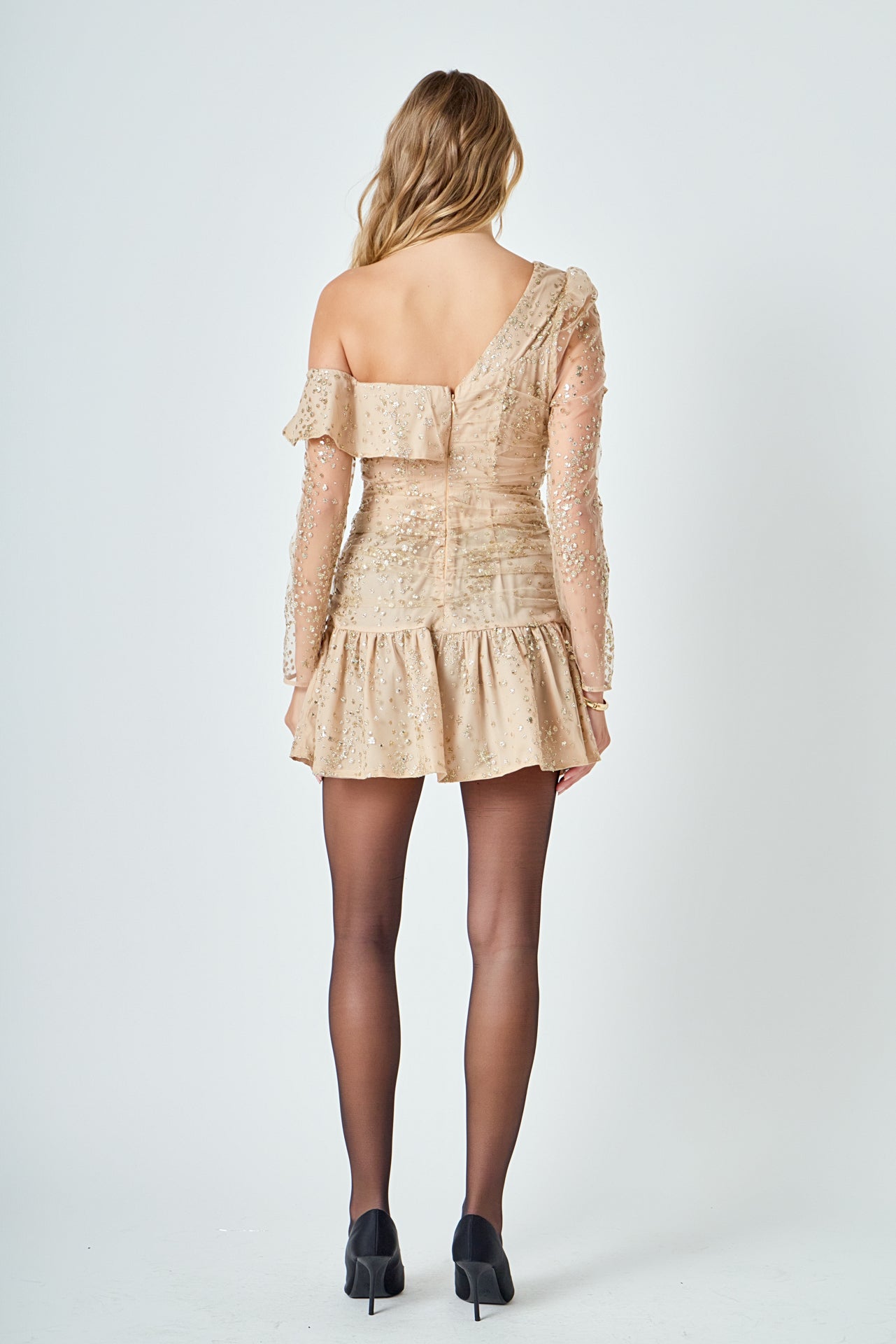 ENDLESS ROSE - Star Embellished Asymmetrical Dress - DRESSES available at Objectrare