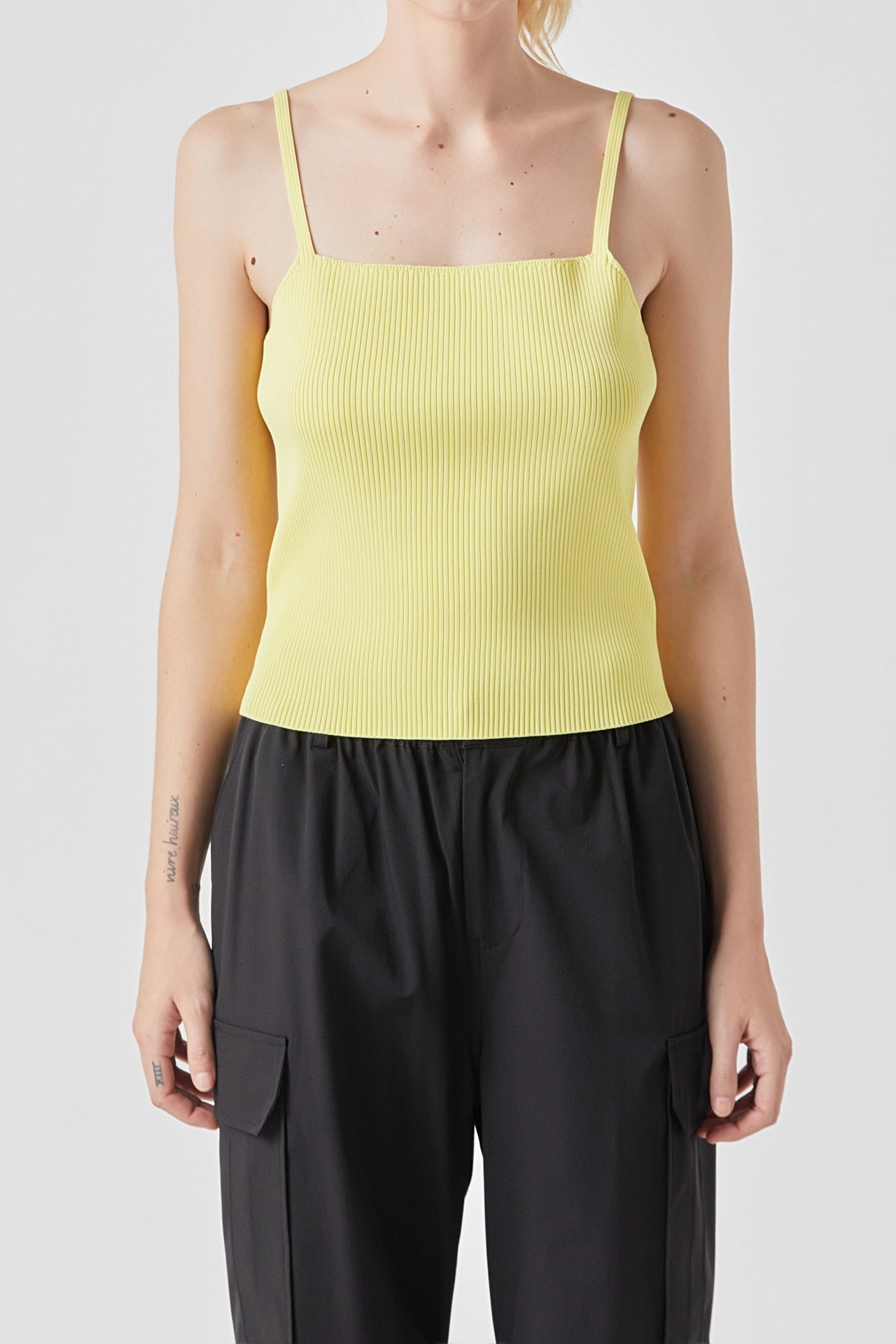 GREY LAB - Classic Rib Knit Everyday Tank - CAMI TOPS & TANK available at Objectrare
