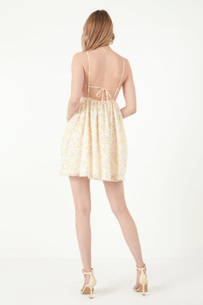 FREE THE ROSES - Free The Roses - Floral Strappy back Mini Dress - DRESSES available at Objectrare