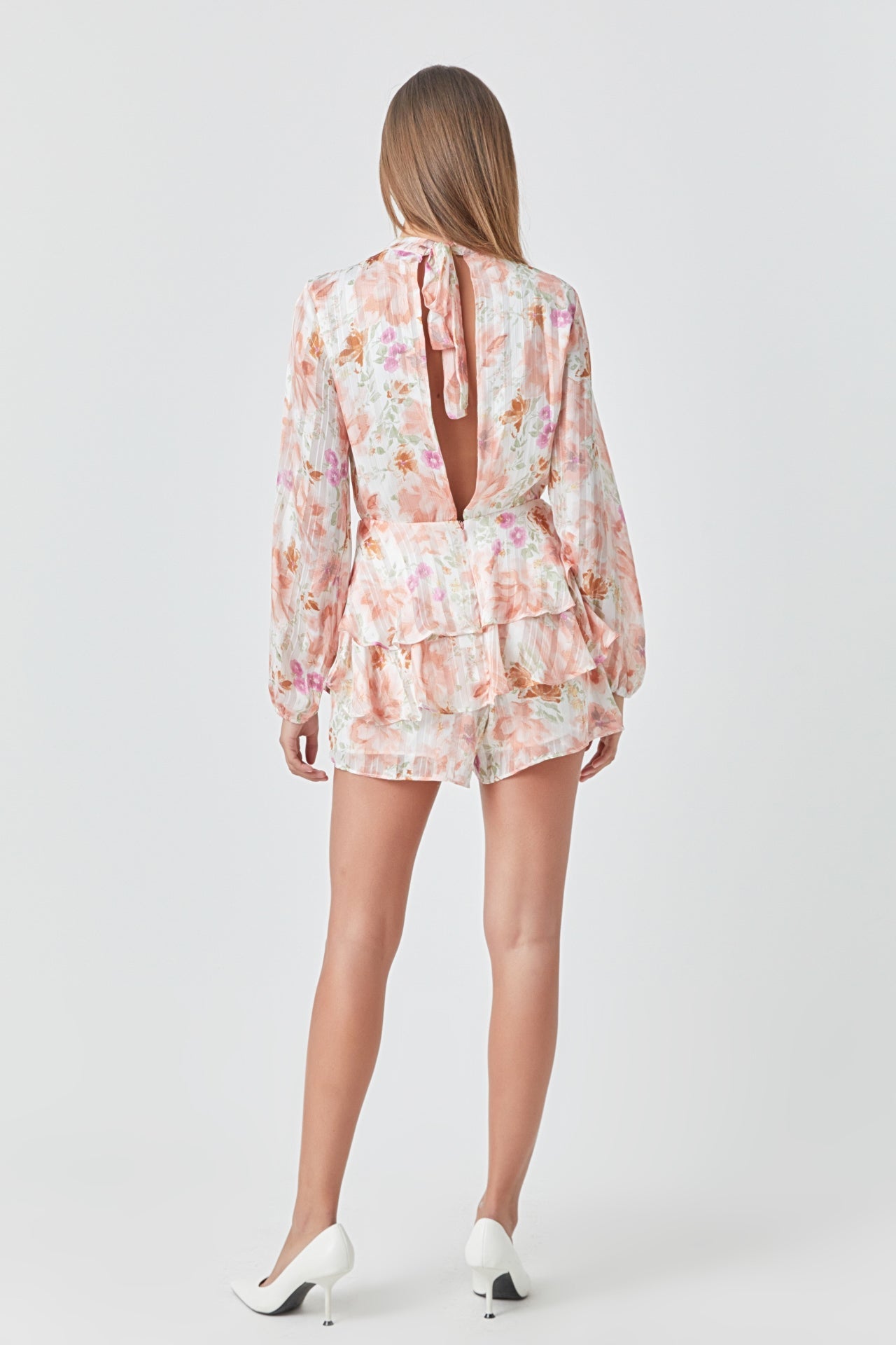 ENDLESS ROSE - Endless Rose - Long Sleeve Floral Romper - ROMPERS available at Objectrare