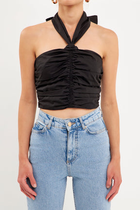 ENDLESS ROSE - Halter Loop Ruched Top - TOPS available at Objectrare