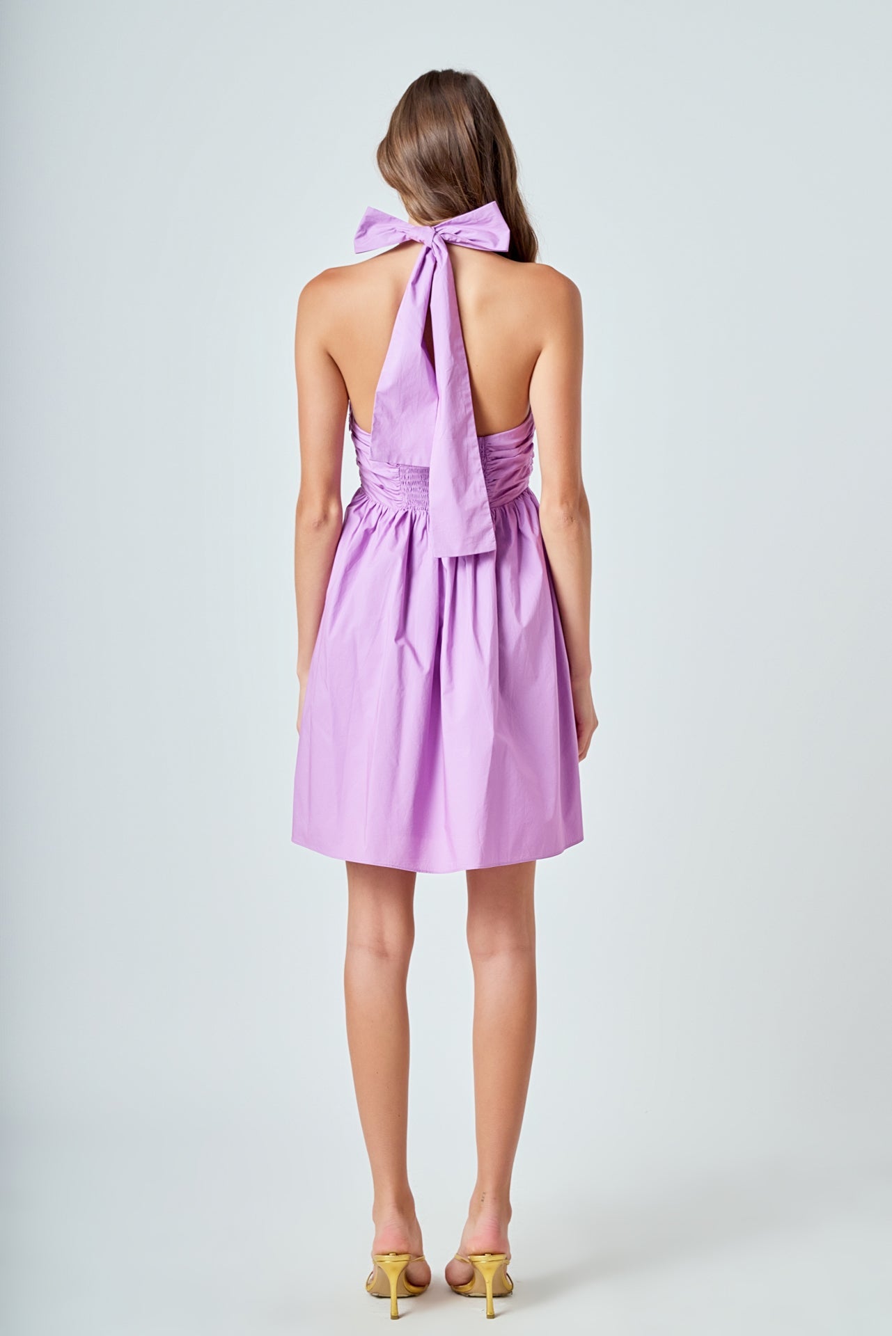ENDLESS ROSE - Ruched Halter Neck Flounce Dress - DRESSES available at Objectrare