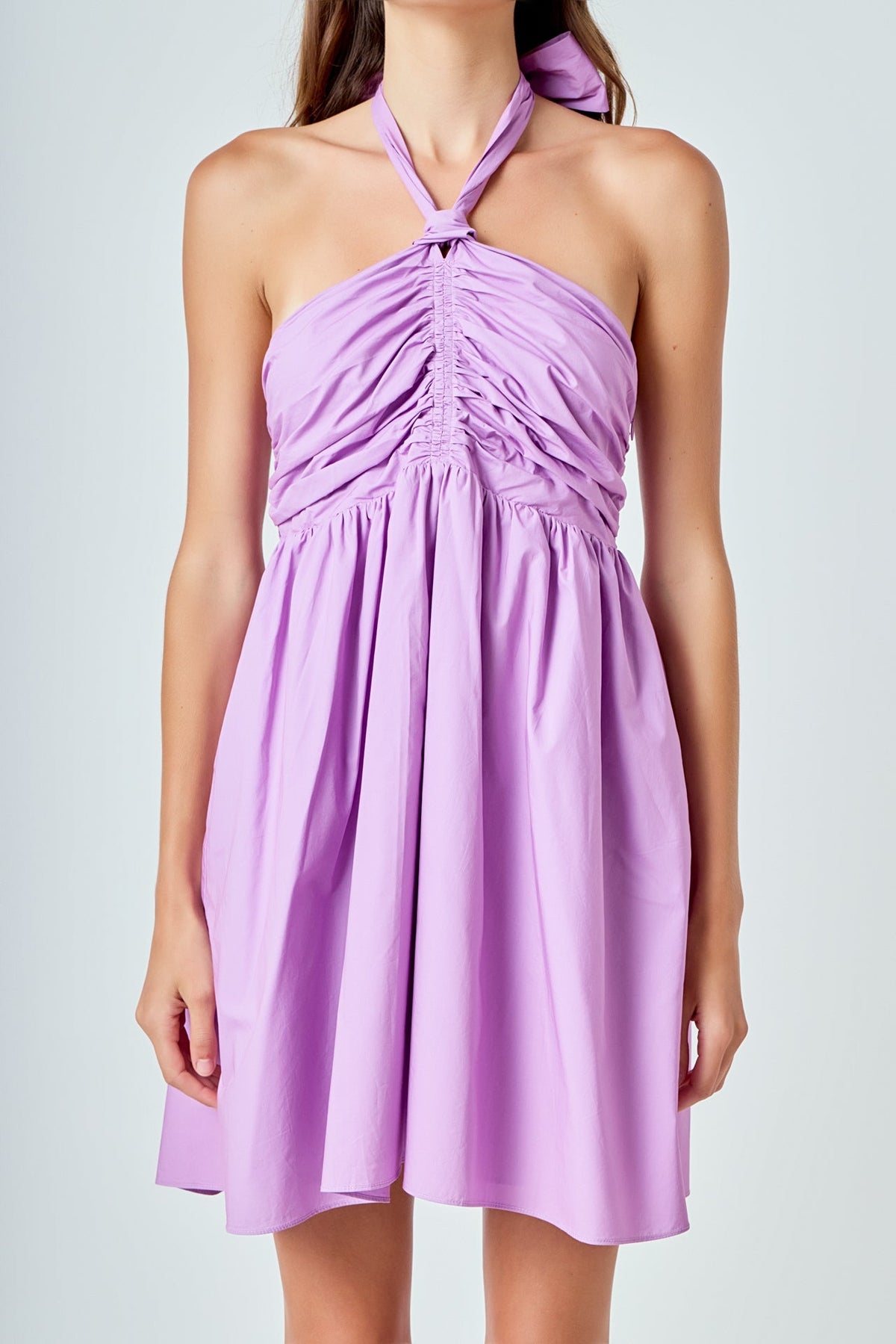 ENDLESS ROSE - Ruched Halter Neck Flounce Dress - DRESSES available at Objectrare