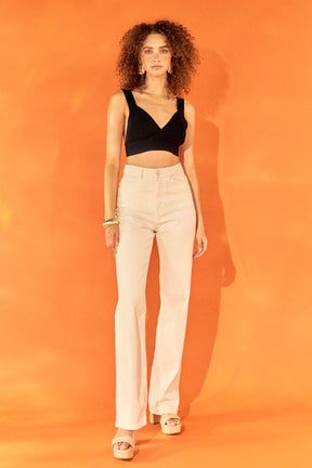 ENDLESS ROSE - Back Tie Elevated Knit Bralette - CAMI TOPS & TANK available at Objectrare