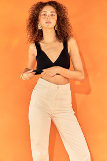 ENDLESS ROSE - Back Tie Elevated Knit Bralette - CAMI TOPS & TANK available at Objectrare