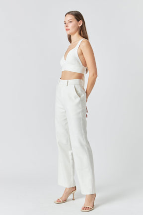 ENDLESS ROSE - Back Tie Elevated Knit Bralette - CAMI TOPS & TANK available at Objectrare
