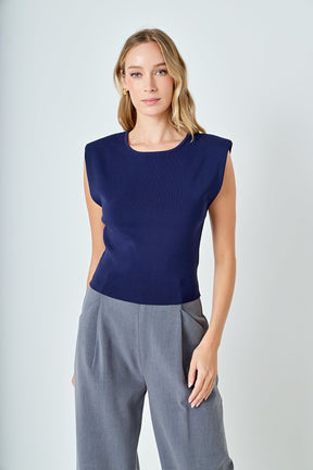 ENDLESS ROSE - Elevated Solid Knit Padded Top - TOPS available at Objectrare