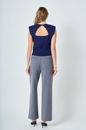 ENDLESS ROSE - Elevated Solid Knit Padded Top - TOPS available at Objectrare