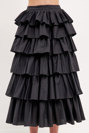 ENGLISH FACTORY - English Factory - Pleated Combo Maxi Poplin Skirt - SKIRTS available at Objectrare