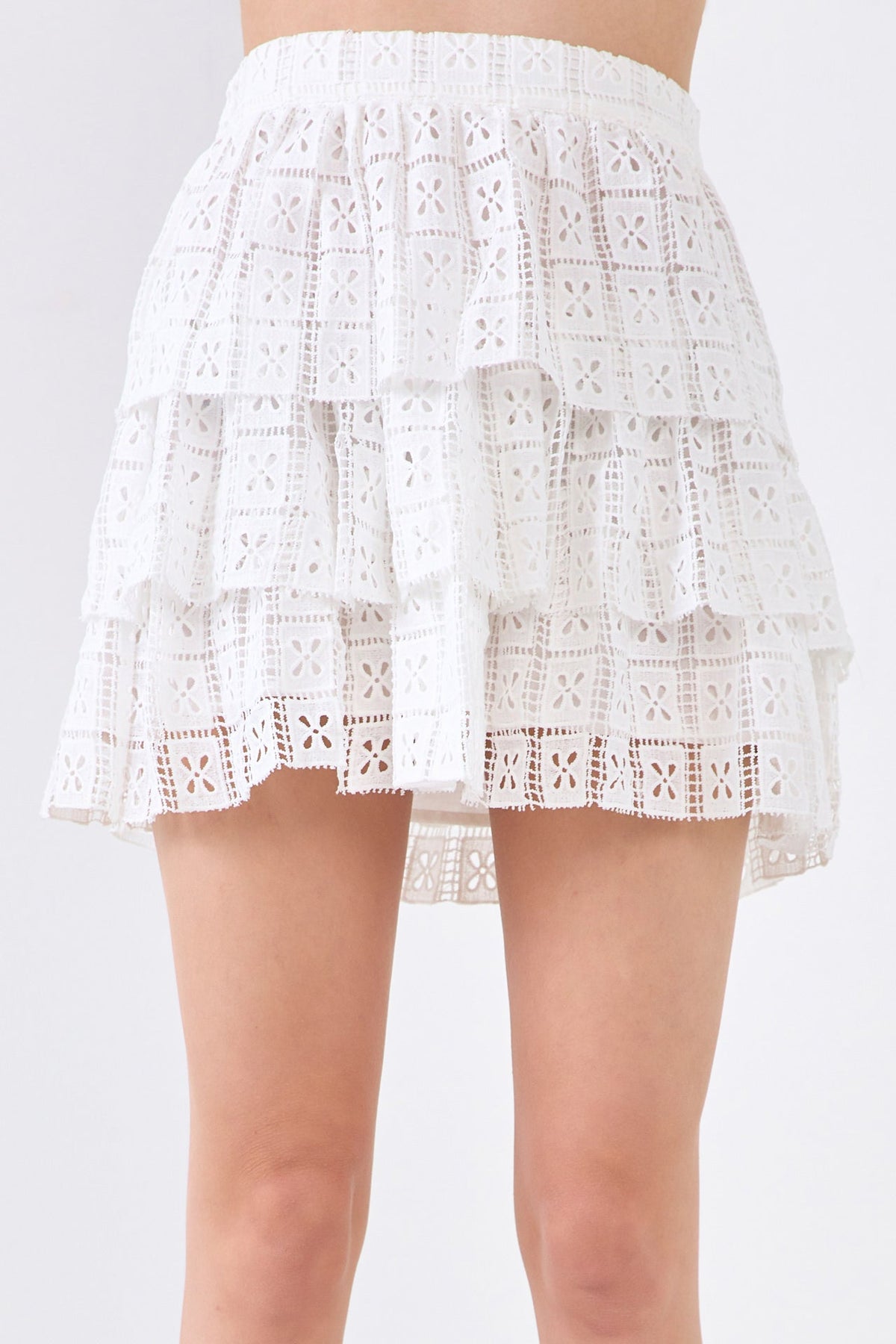 ENDLESS ROSE - Endless Rose - Pocket Lace Tiered Mini Skirt - SKIRTS available at Objectrare