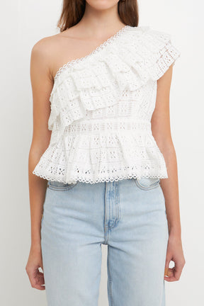 ENDLESS ROSE - One Shoulder Square Laced Top - TOPS available at Objectrare