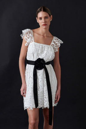ENDLESS ROSE - Flounce Laced Mini Dress - DRESSES available at Objectrare