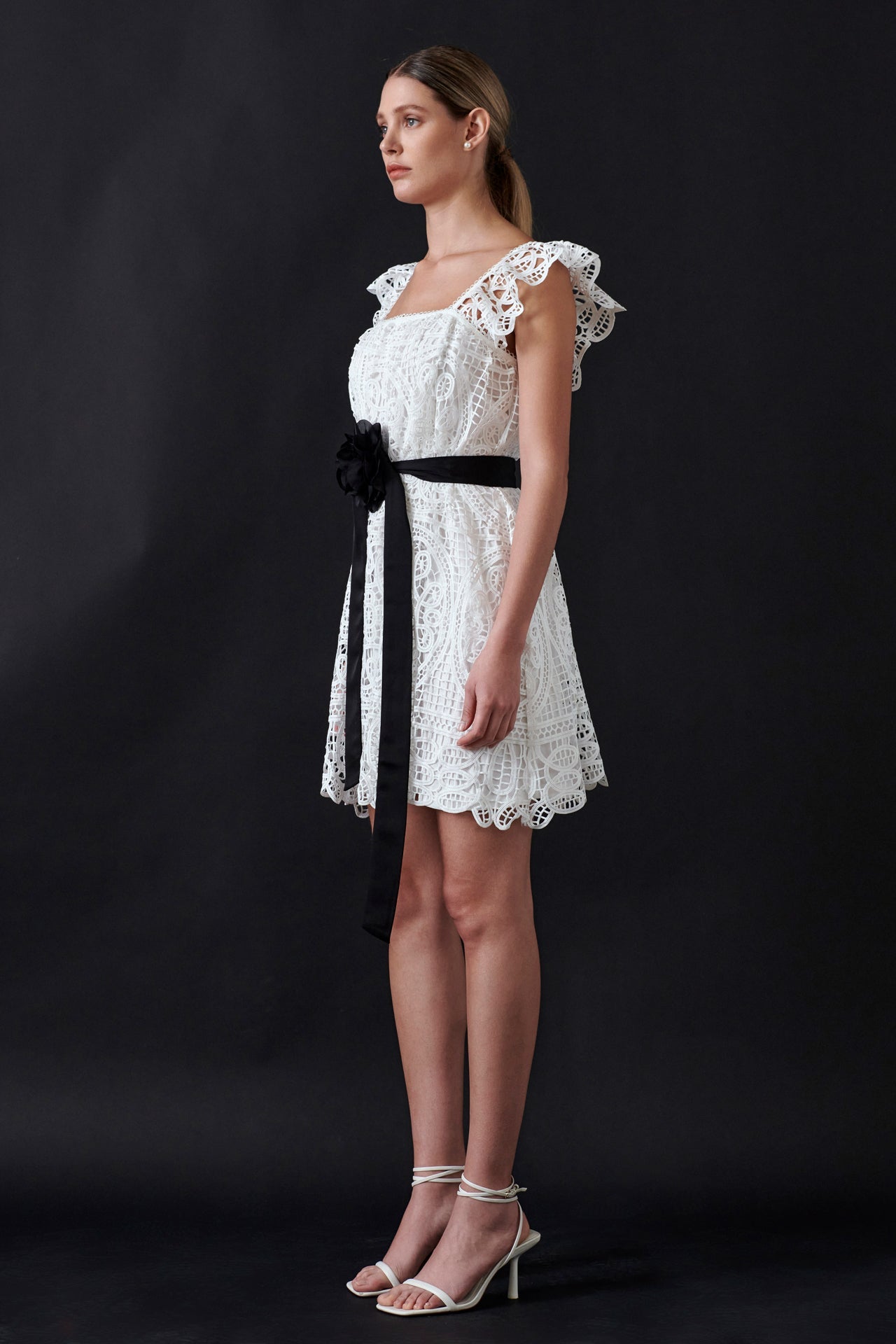 ENDLESS ROSE - Flounce Laced Mini Dress - DRESSES available at Objectrare