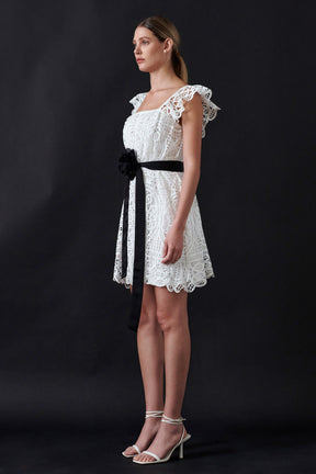 ENDLESS ROSE - Flounce Laced Mini Dress - DRESSES available at Objectrare