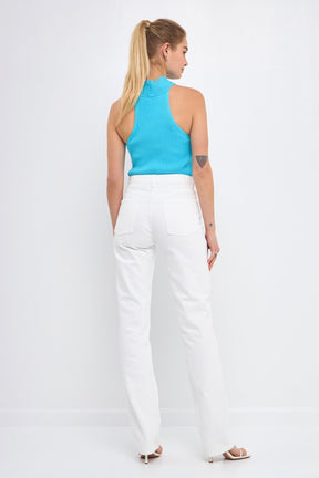 ENDLESS ROSE - Cross Haltered Soft Rib Knit Tank - CAMI TOPS & TANK available at Objectrare