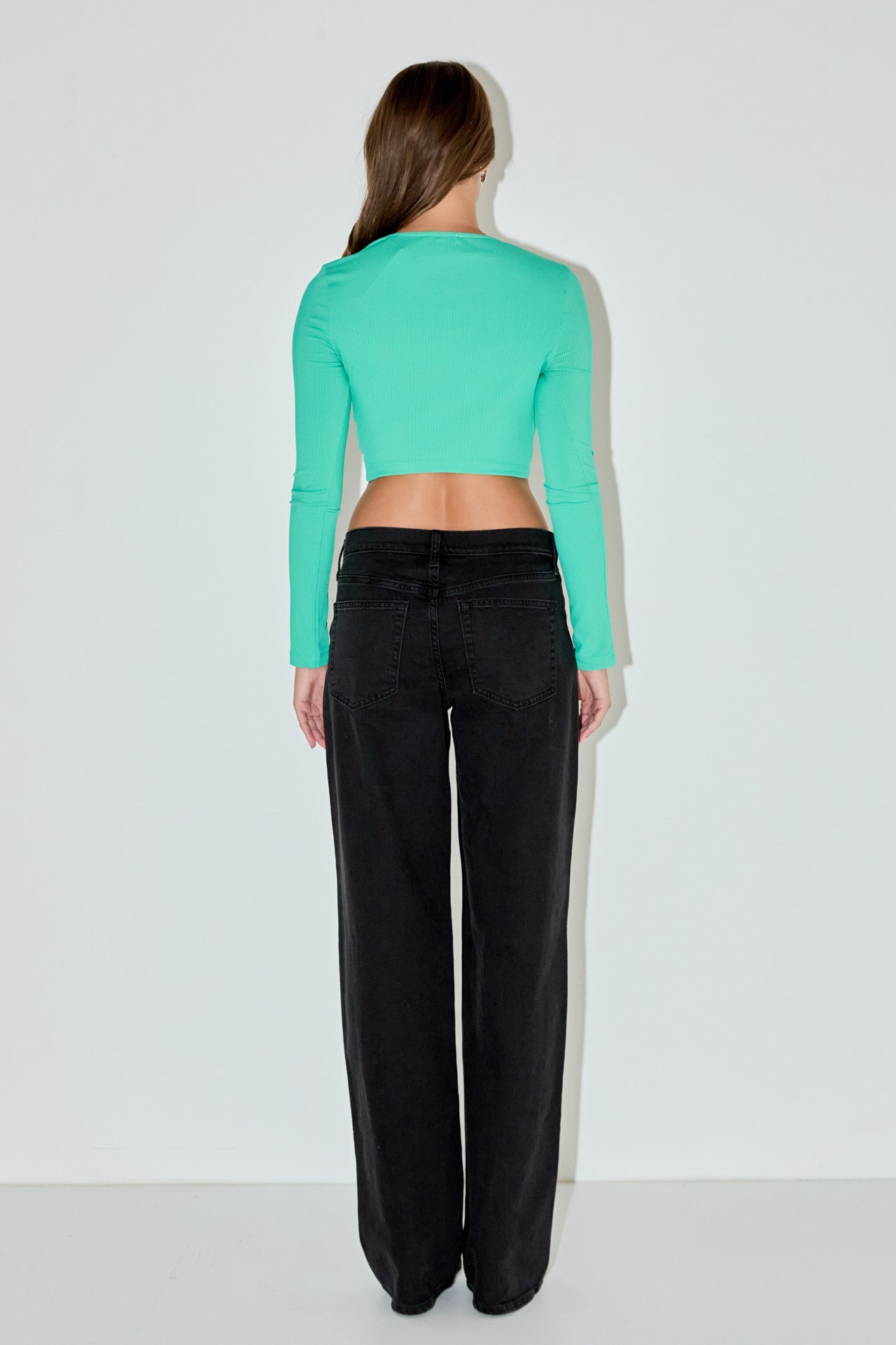 GREY LAB - Front Twist Cropped Long Sleeve - TOPS available at Objectrare