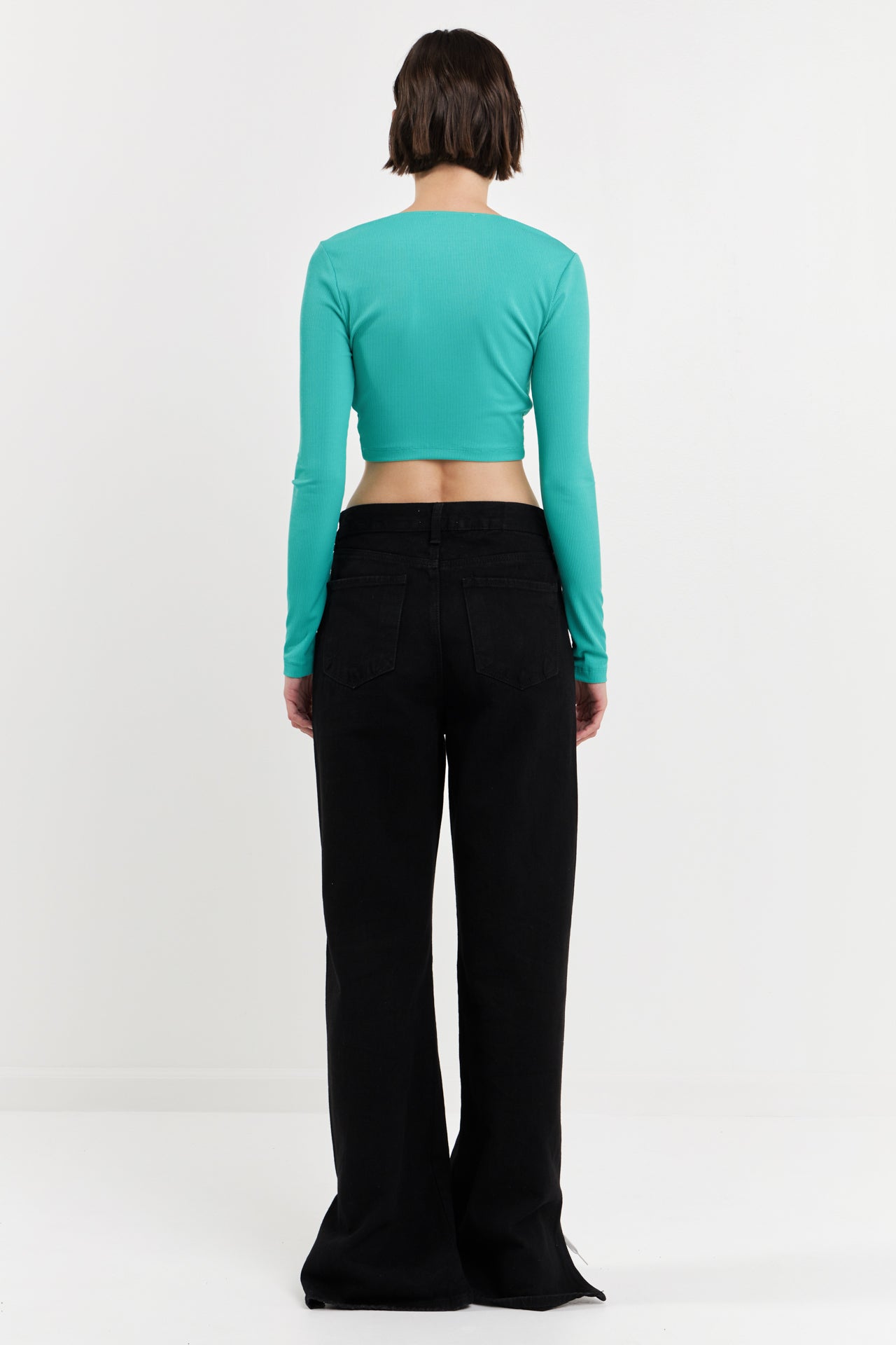 GREY LAB - Front Twist Cropped Long Sleeve - TOPS available at Objectrare