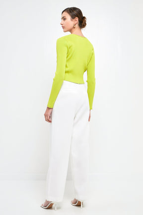 ENDLESS ROSE - Single Button Fine Rib Cardigan - SWEATERS & KNITS available at Objectrare