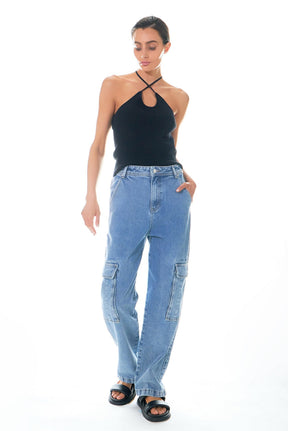 GREY LAB - Crossover Skinny Rib Knit Top - TOPS available at Objectrare