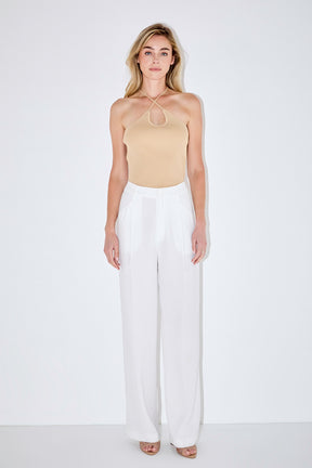 MARSY - Crossover Skinny Rib Knit Top - TOPS available at Objectrare
