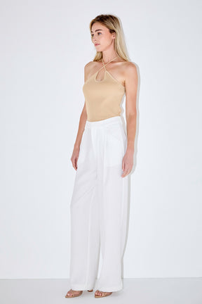 MARSY - Crossover Skinny Rib Knit Top - TOPS available at Objectrare