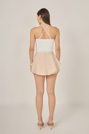 Crossover Skinny Rib Knit Top