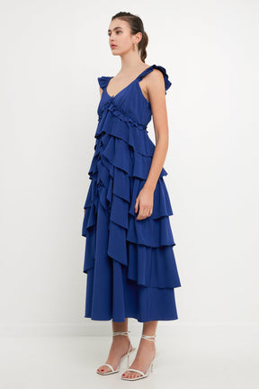 ENDLESS ROSE - Waterfall Tiered Maxi High Low Dress - DRESSES available at Objectrare