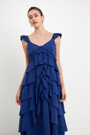 ENDLESS ROSE - Waterfall Tiered Maxi High Low Dress - DRESSES available at Objectrare