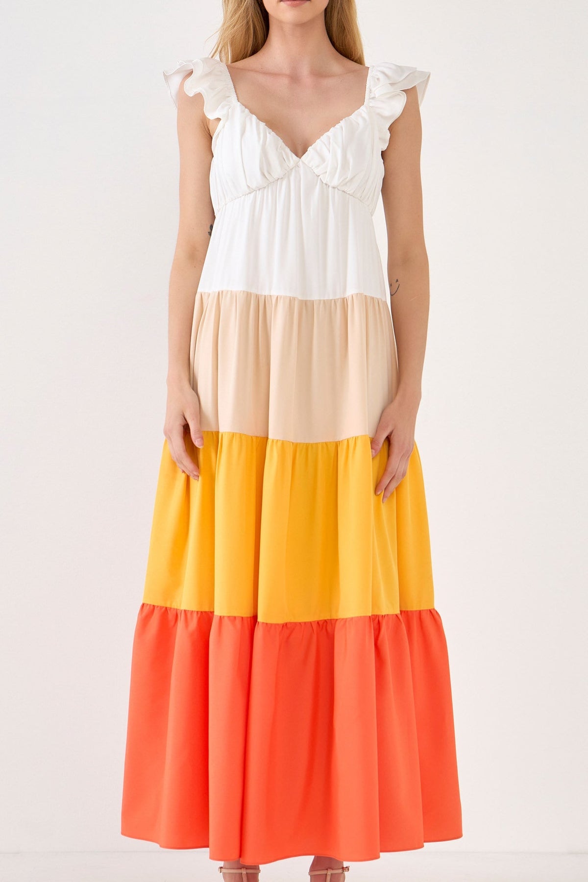 ENGLISH FACTORY - Sunset Colorblock Maxi Dress - DRESSES available at Objectrare