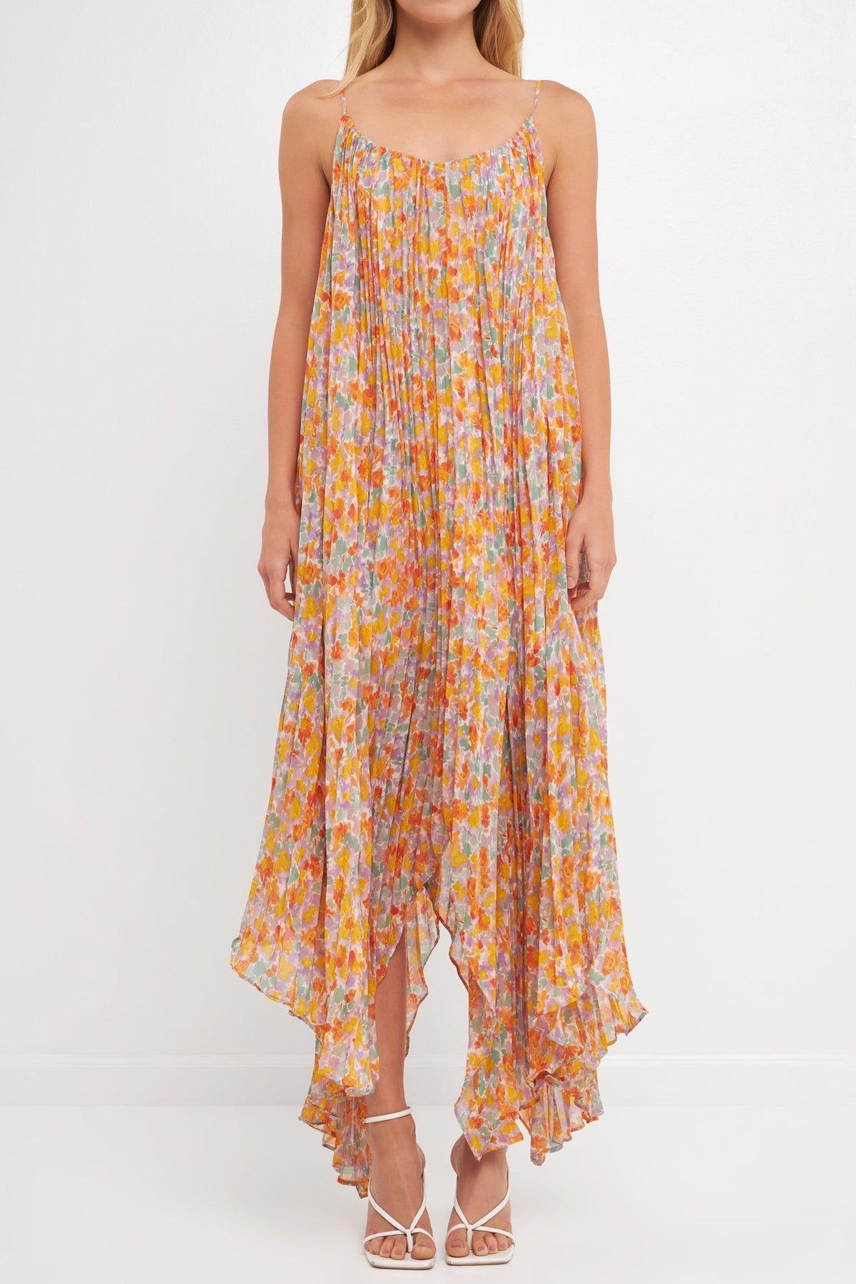 ENDLESS ROSE - Pleated Waterfall Maxi Dress - DRESSES available at Objectrare