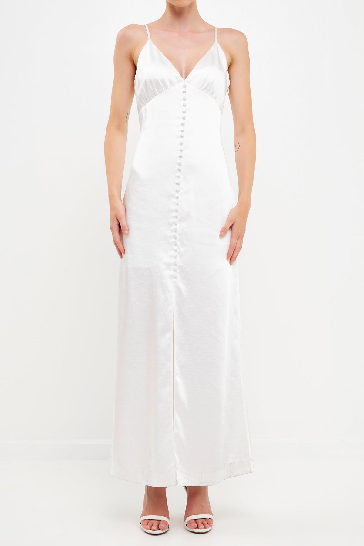 ENDLESS ROSE - Satin Button Down Maxi - DRESSES available at Objectrare
