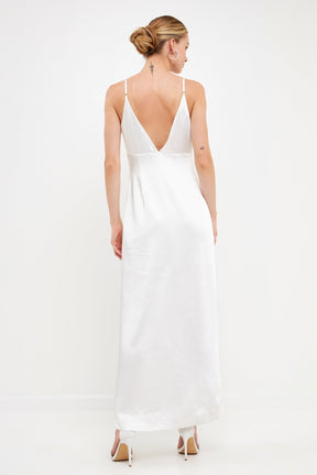 ENDLESS ROSE - Satin Button Down Maxi - DRESSES available at Objectrare