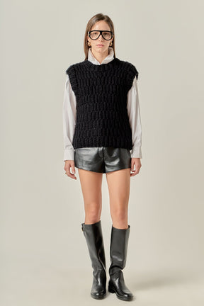 ENGLISH FACTORY - Chunky Knit Sweater Vest - SWEATERS & KNITS available at Objectrare