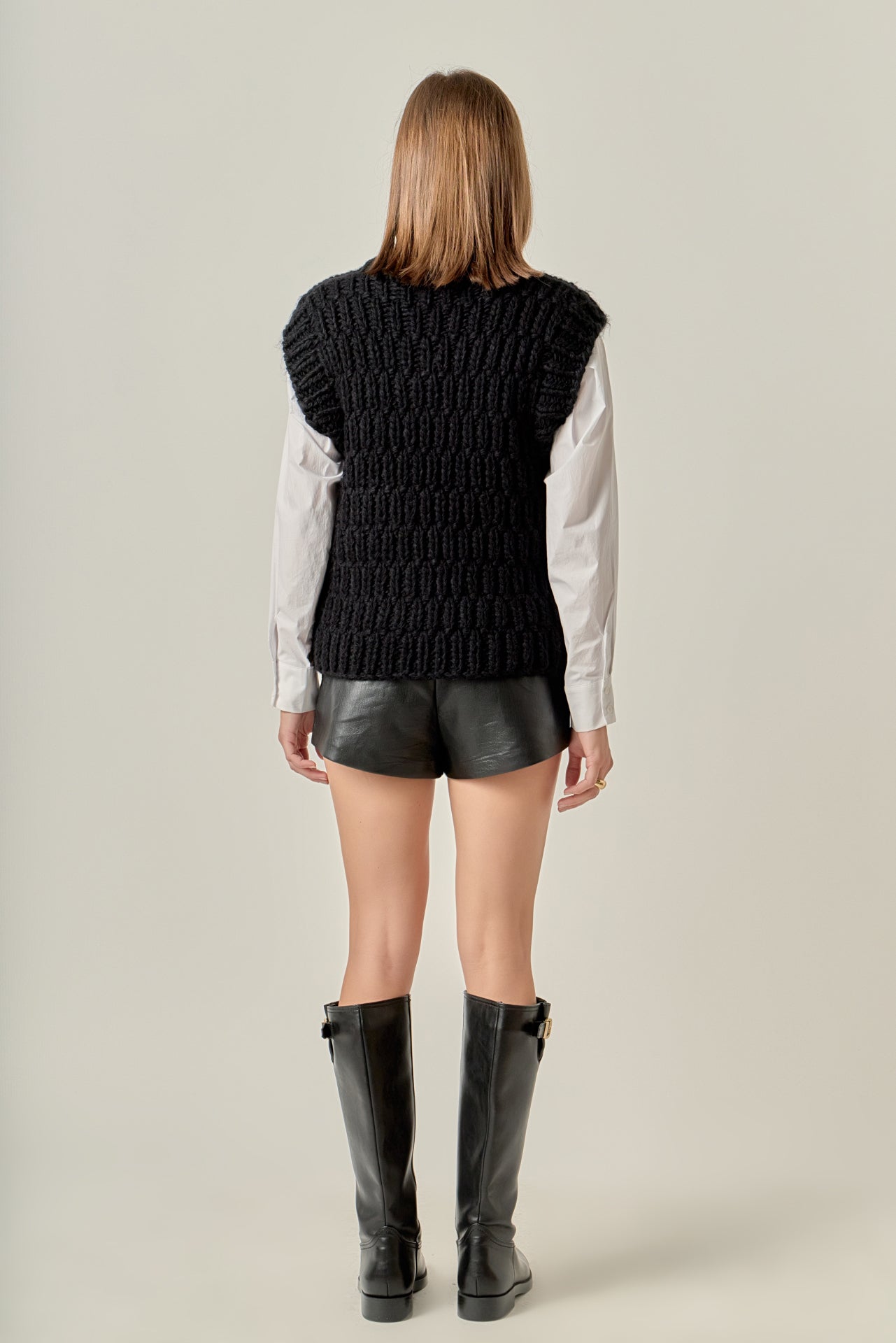 ENGLISH FACTORY - Chunky Knit Sweater Vest - SWEATERS & KNITS available at Objectrare