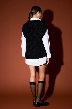 ENGLISH FACTORY - Chunky Knit Sweater Vest - SWEATERS & KNITS available at Objectrare