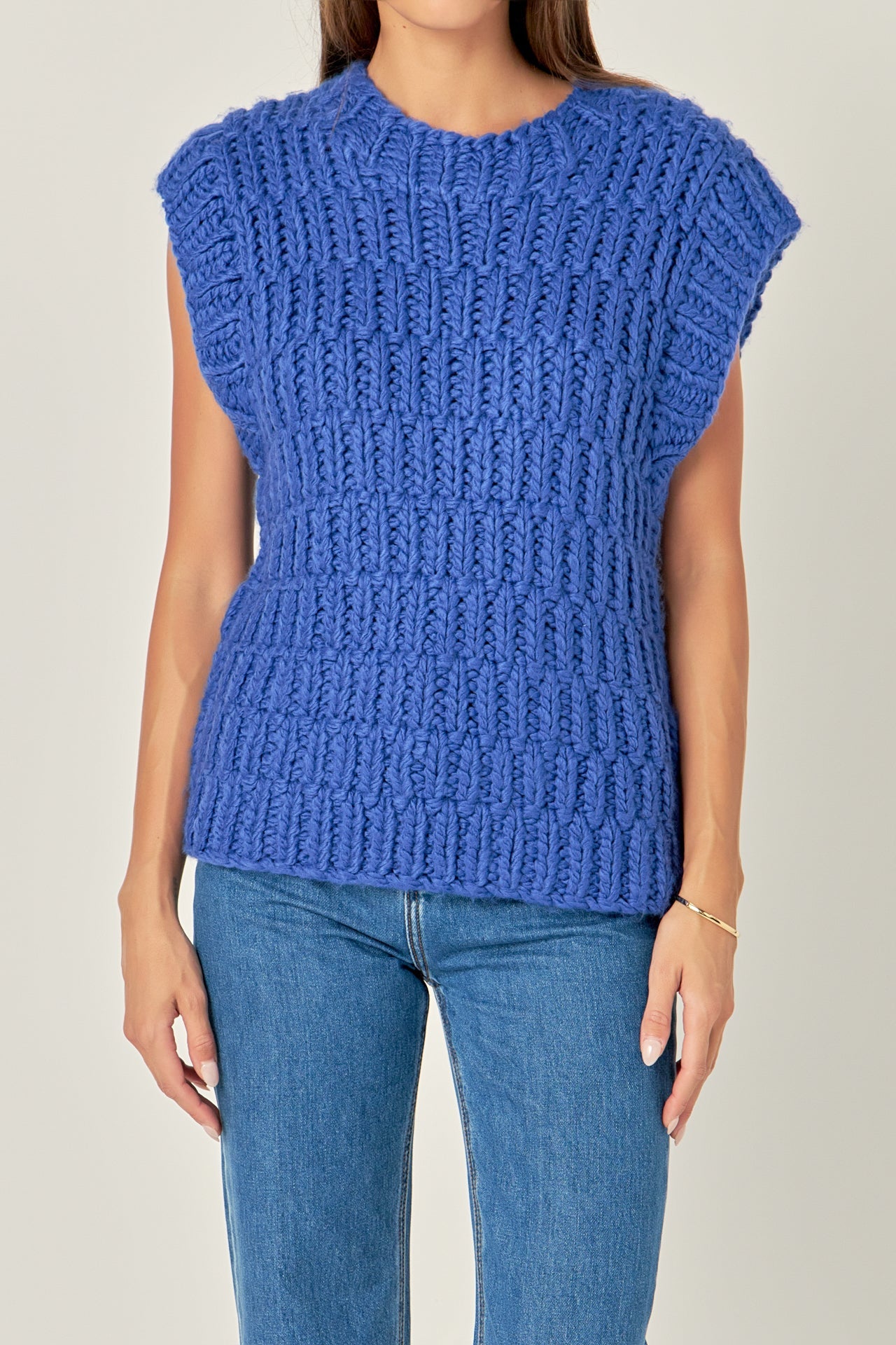 ENGLISH FACTORY - English Factory - Chunky Knit Sweater Vest - VEST available at Objectrare