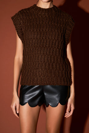ENGLISH FACTORY - Chunky Knit Sweater Vest - SWEATERS & KNITS available at Objectrare