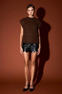 ENGLISH FACTORY - Chunky Knit Sweater Vest - SWEATERS & KNITS available at Objectrare