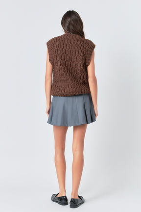 ENGLISH FACTORY - Chunky Knit Sweater Vest - SWEATERS & KNITS available at Objectrare