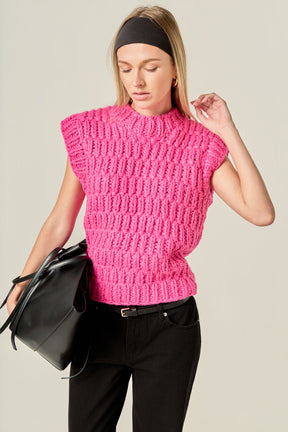 ENGLISH FACTORY - Chunky Knit Sweater Vest - SWEATERS & KNITS available at Objectrare