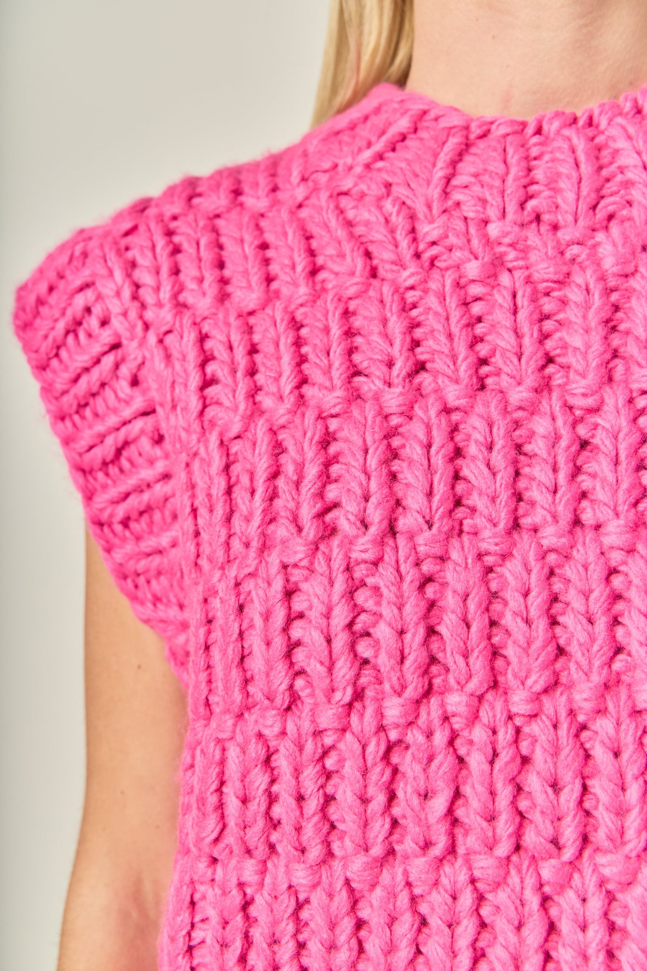 ENGLISH FACTORY - Chunky Knit Sweater Vest - SWEATERS & KNITS available at Objectrare