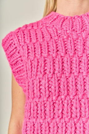 ENGLISH FACTORY - Chunky Knit Sweater Vest - SWEATERS & KNITS available at Objectrare