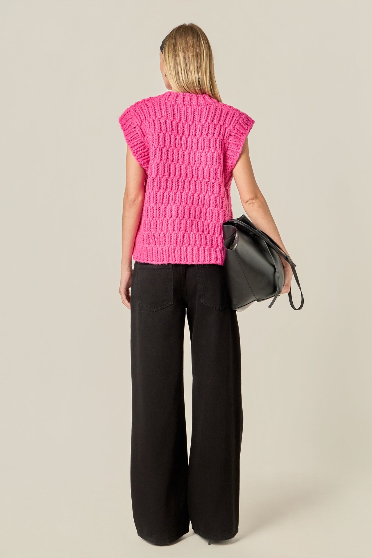 ENGLISH FACTORY - Chunky Knit Sweater Vest - SWEATERS & KNITS available at Objectrare